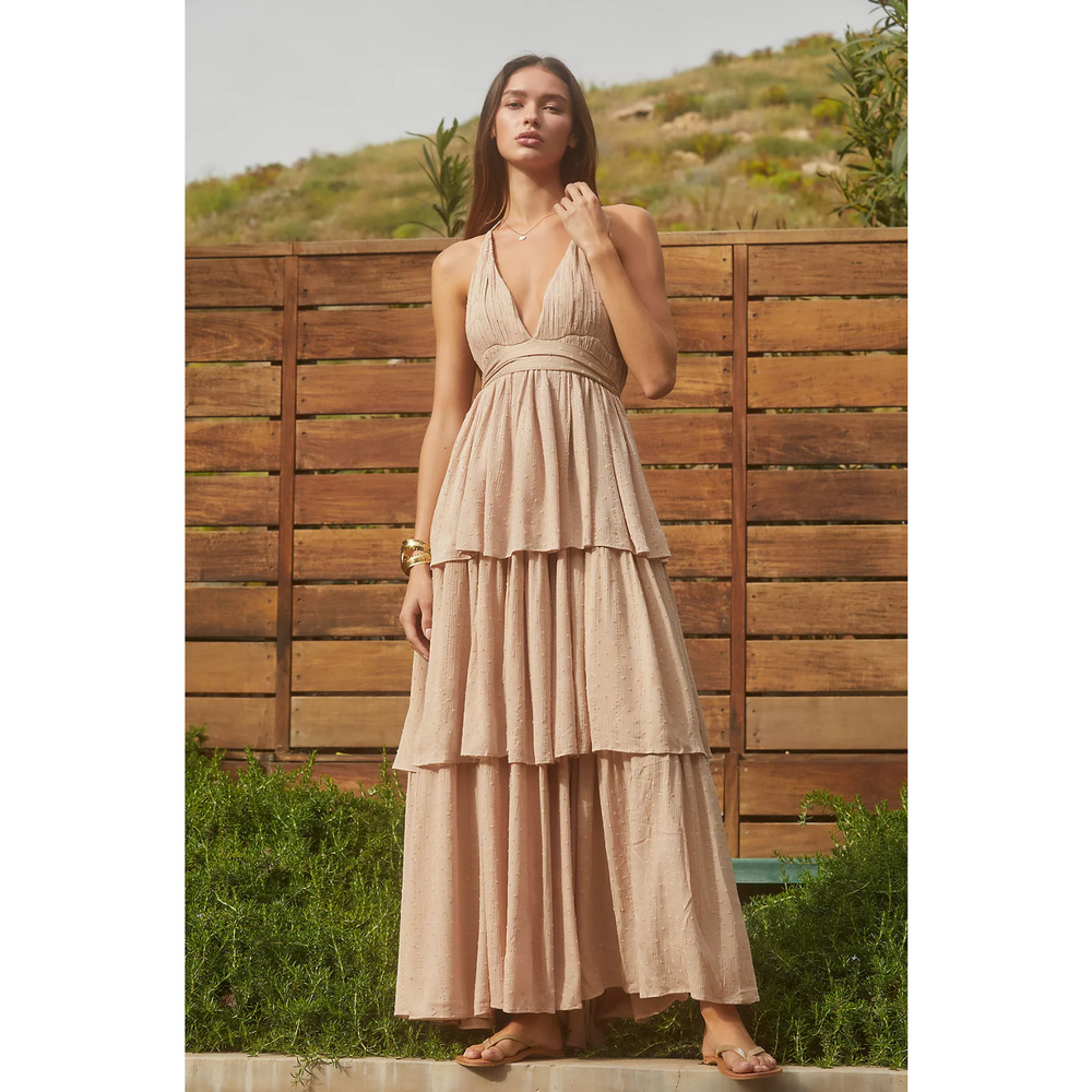 Anthropologie PQ V-Neck Tiered Dress-New M/L